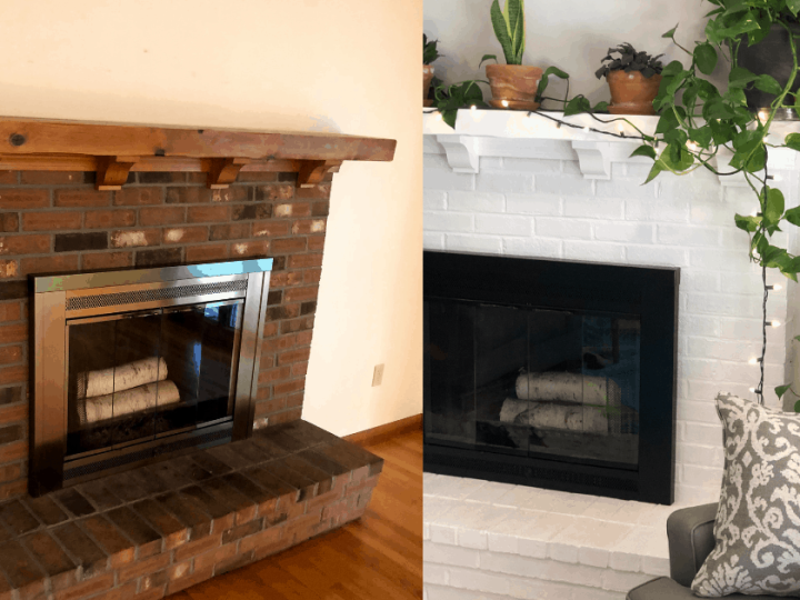 how to paint fireplace brick white